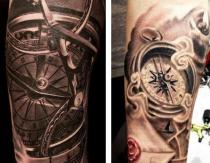 Tetování kompasu znamená na ruce Tetování kompasu na ruce pro dívky